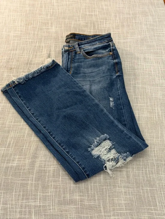 Judy Blue Dad Jeans Distressed Raw Hem High Rise 5/27 - Picture 3 of 11